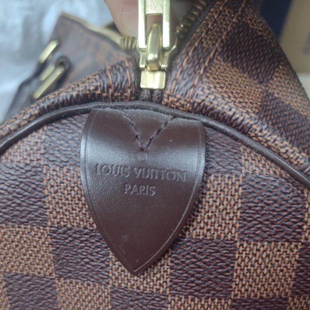 💯% Authentic Louis Vuitton Damier Ebene Speedy 35 🌹 - Picture 11 of 15